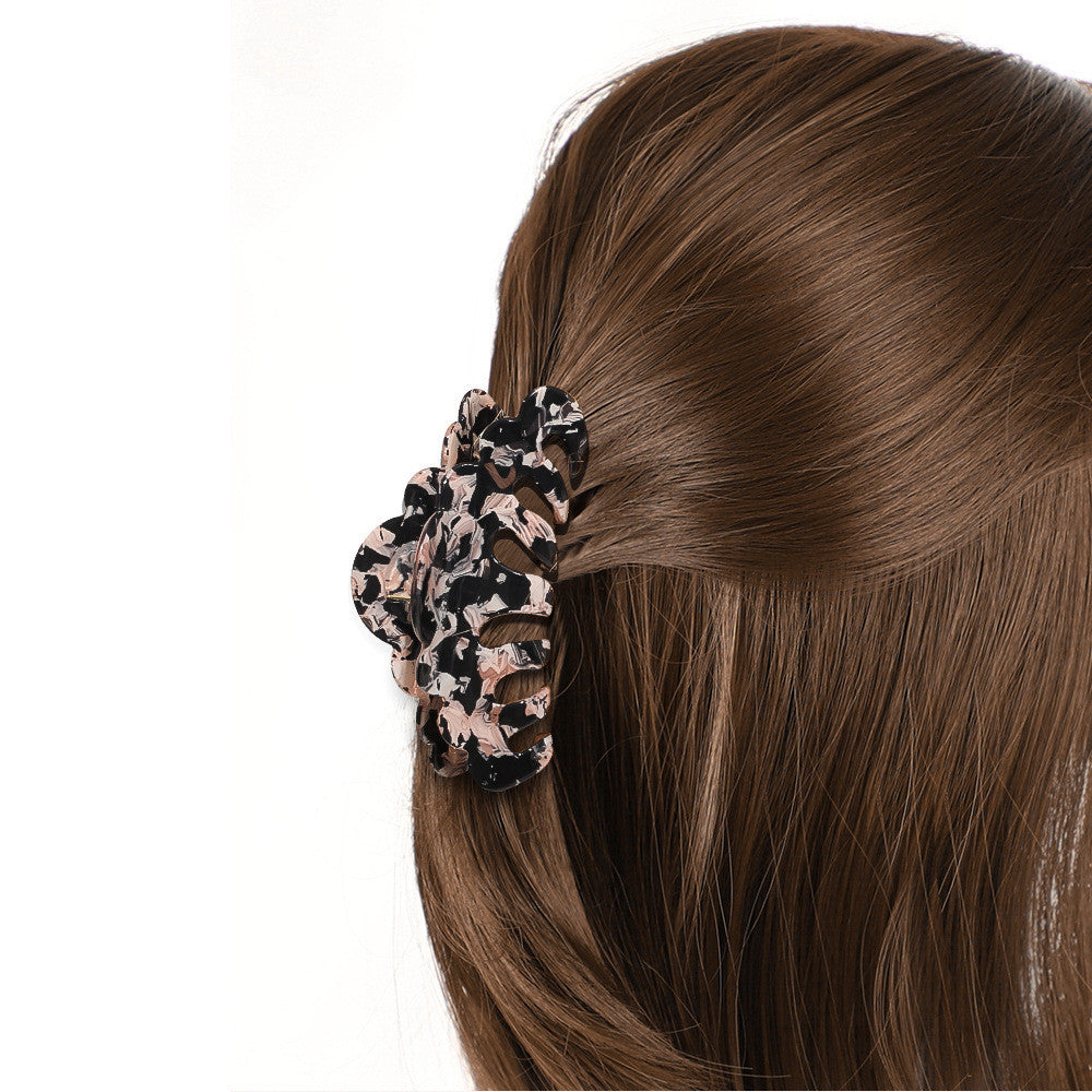 Marble Horsetail Hairpin All-Match Acrylic Plate Hair Clip