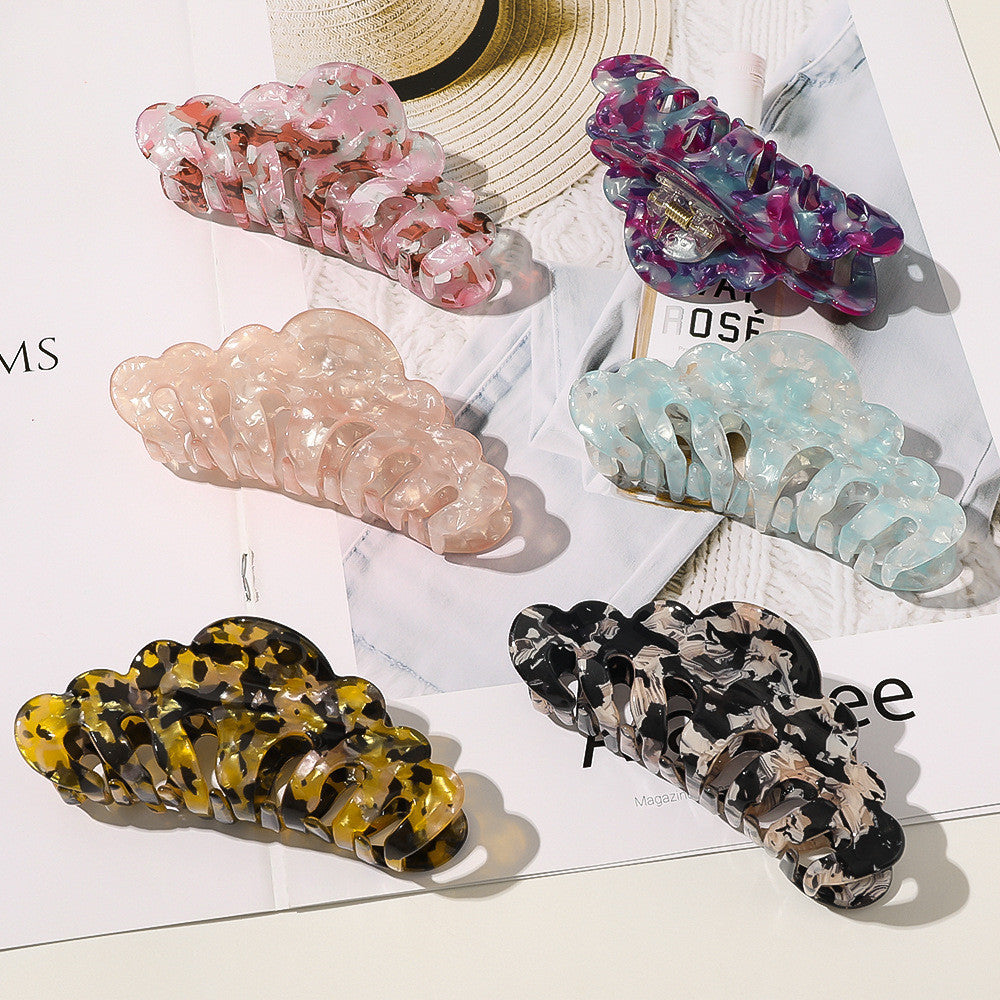 Marble Horsetail Hairpin All-Match Acrylic Plate Hair Clip