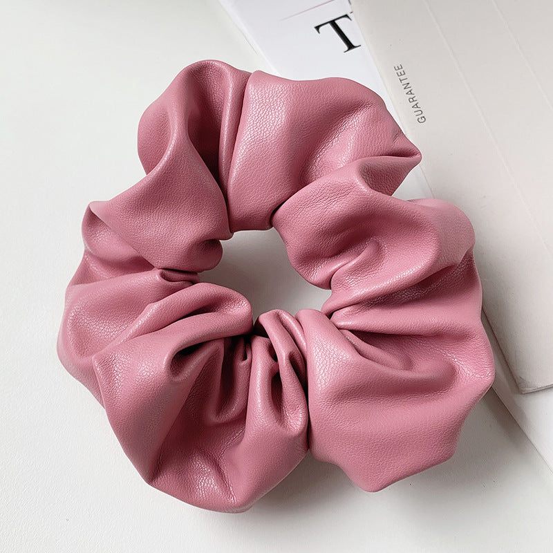 PU Leather Tie Hair Ring Solid Color Hair Accessories