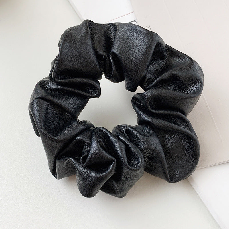 PU Leather Tie Hair Ring Solid Color Hair Accessories