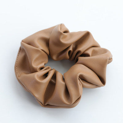 PU Leather Tie Hair Ring Solid Color Hair Accessories