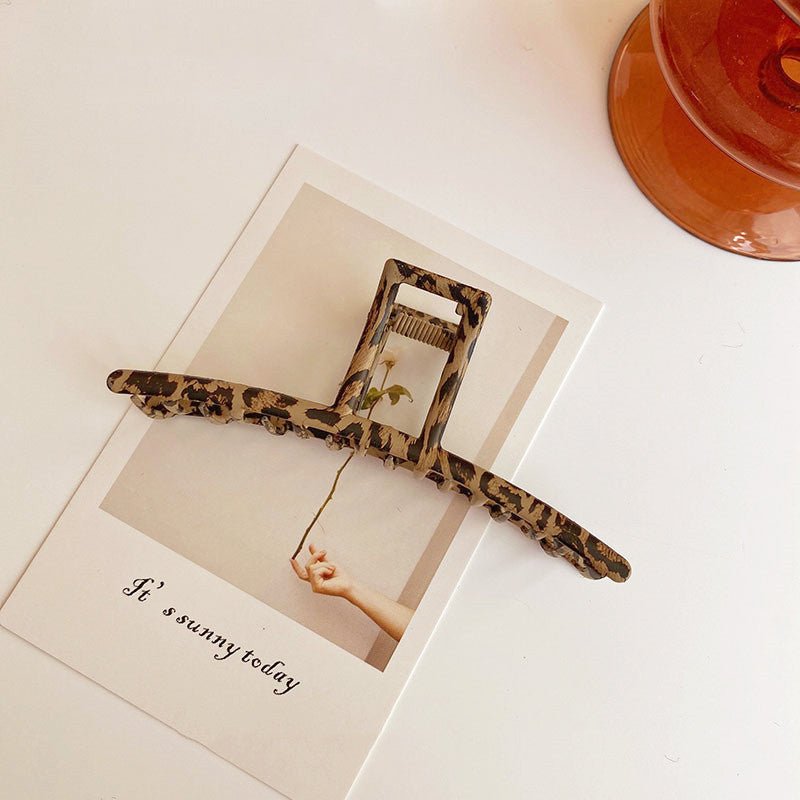 New Shark Clip Catch Clip Headdress Leopard Print Hair Clip Back Head Hairpin