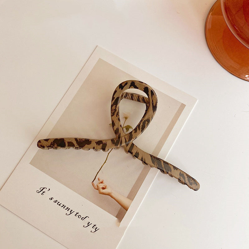 New Shark Clip Catch Clip Headdress Leopard Print Hair Clip Back Head Hairpin
