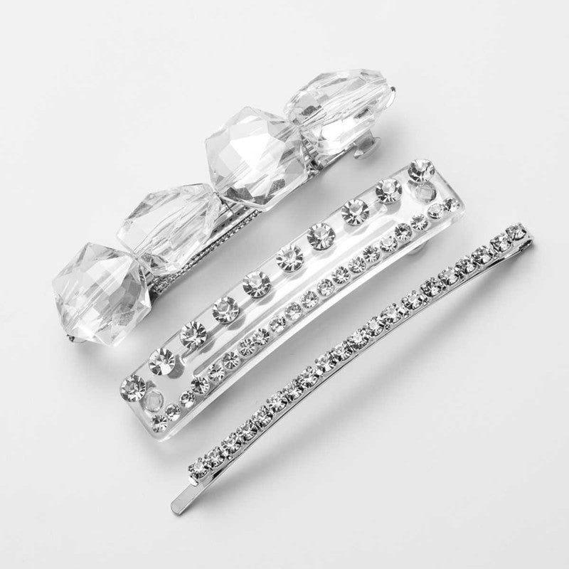 European and American Rhinestone Hair Clip Leisure Three-piece Alloy Accessories