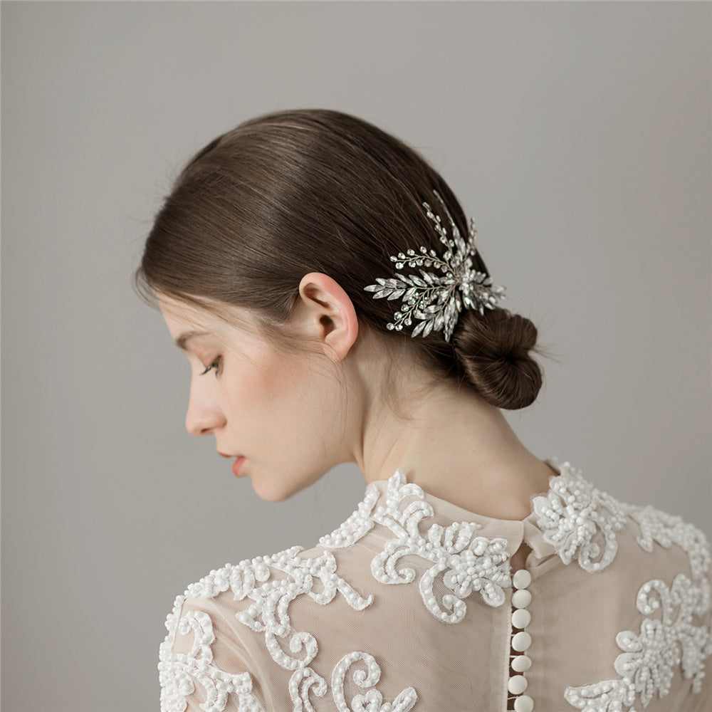 Bridal Wedding Diamond Hair Clip, Alloy Glass Diamond Hair Accessory