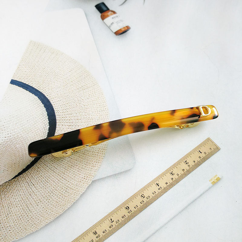 Dai Nuo Korean Version Of Acetic Acid, High-End Women's Hair Accessories, Creative And Simple Two-Color Fine Hair Clip, Spring Clip, Horizontal Clip