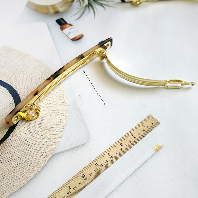 Dai Nuo Korean Version Of Acetic Acid, High-End Women's Hair Accessories, Creative And Simple Two-Color Fine Hair Clip, Spring Clip, Horizontal Clip