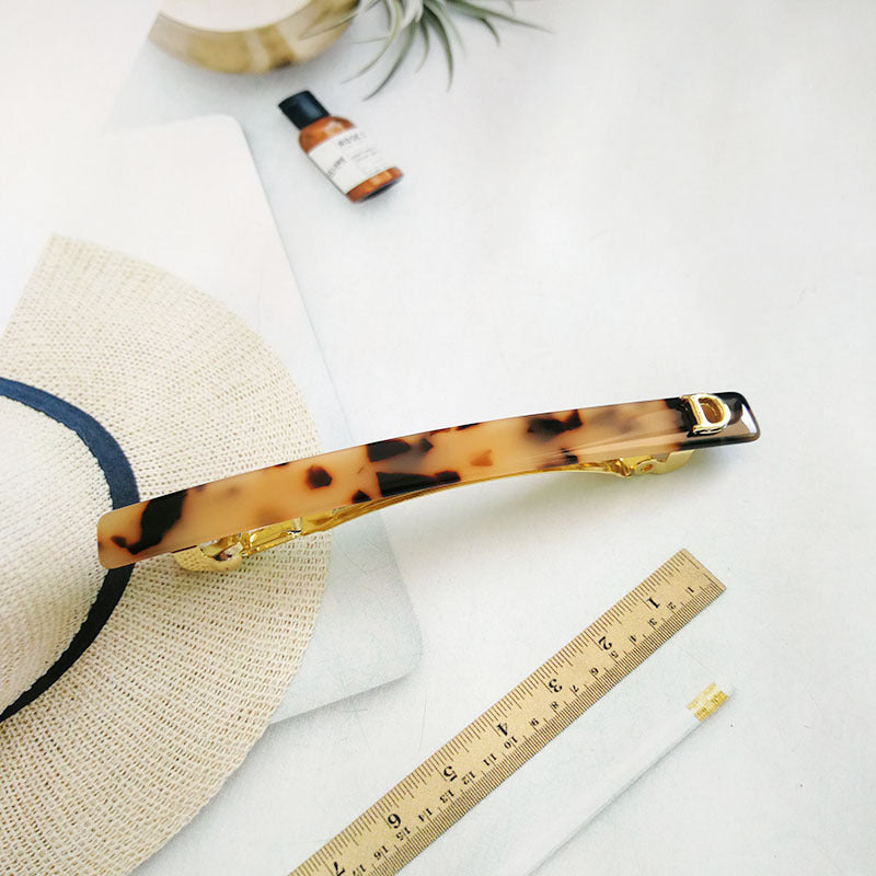 Dai Nuo Korean Version Of Acetic Acid, High-End Women's Hair Accessories, Creative And Simple Two-Color Fine Hair Clip, Spring Clip, Horizontal Clip