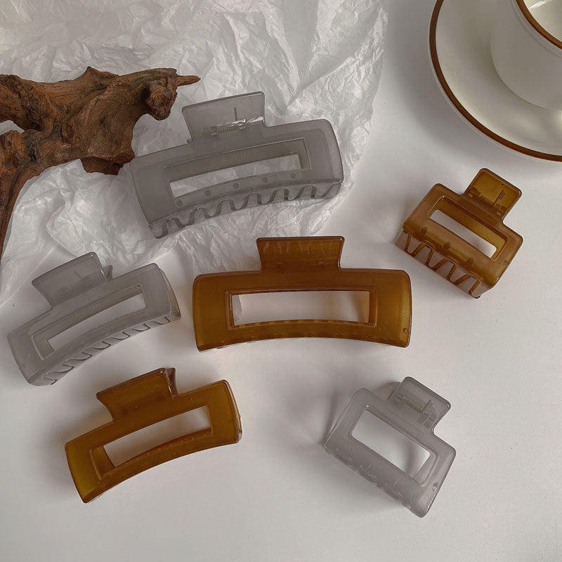 Temperament Rectangular Shark Clip Autumn and Winter Warm Color Plate Hair Catch