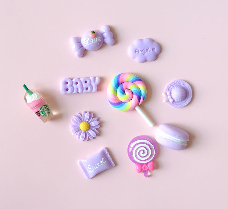 Mobile Phone Shell Material Simulation Cream Glue Hair Clip Set Resin Accessories Blessing Bag
