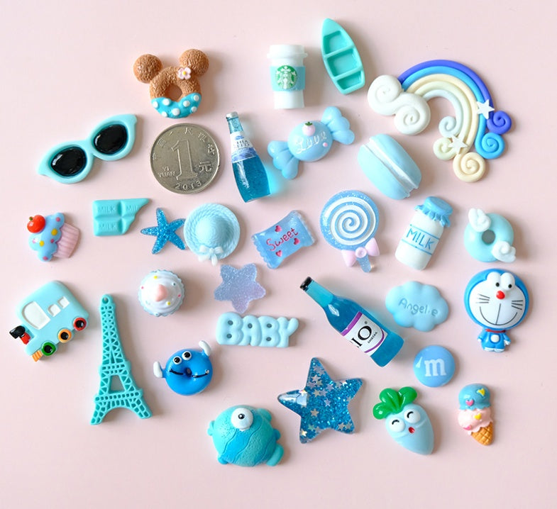 Mobile Phone Shell Material Simulation Cream Glue Hair Clip Set Resin Accessories Blessing Bag