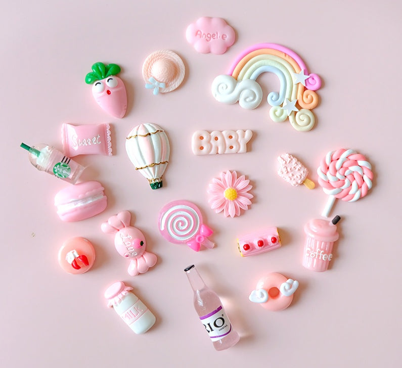 Mobile Phone Shell Material Simulation Cream Glue Hair Clip Set Resin Accessories Blessing Bag