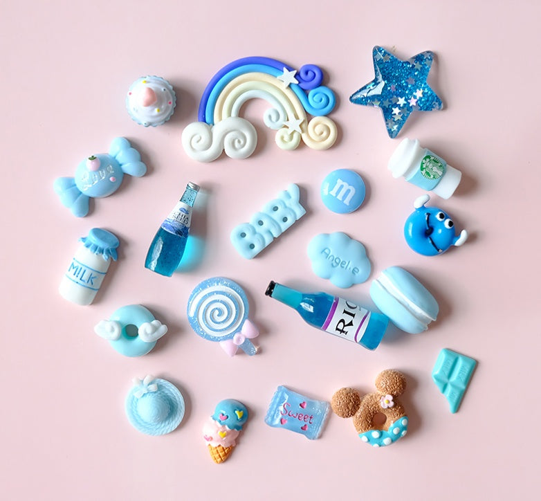 Mobile Phone Shell Material Simulation Cream Glue Hair Clip Set Resin Accessories Blessing Bag