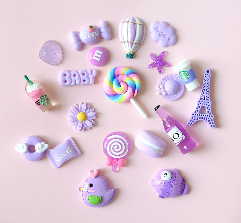 Mobile Phone Shell Material Simulation Cream Glue Hair Clip Set Resin Accessories Blessing Bag