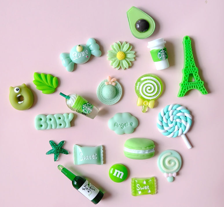 Mobile Phone Shell Material Simulation Cream Glue Hair Clip Set Resin Accessories Blessing Bag