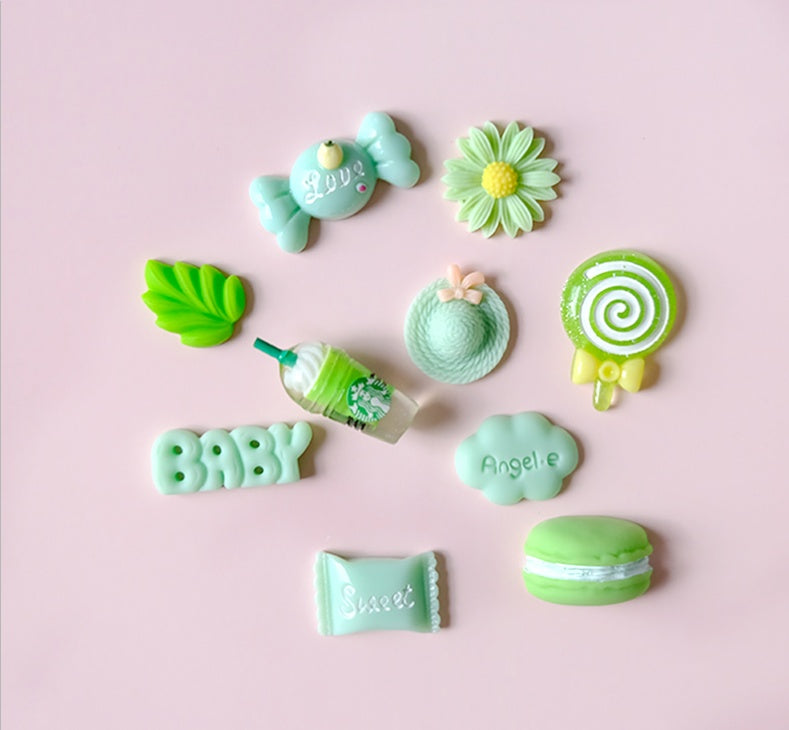 Mobile Phone Shell Material Simulation Cream Glue Hair Clip Set Resin Accessories Blessing Bag