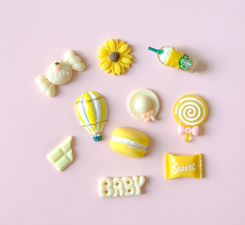 Mobile Phone Shell Material Simulation Cream Glue Hair Clip Set Resin Accessories Blessing Bag