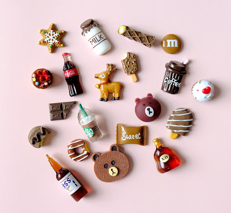Mobile Phone Shell Material Simulation Cream Glue Hair Clip Set Resin Accessories Blessing Bag
