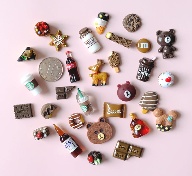 Mobile Phone Shell Material Simulation Cream Glue Hair Clip Set Resin Accessories Blessing Bag