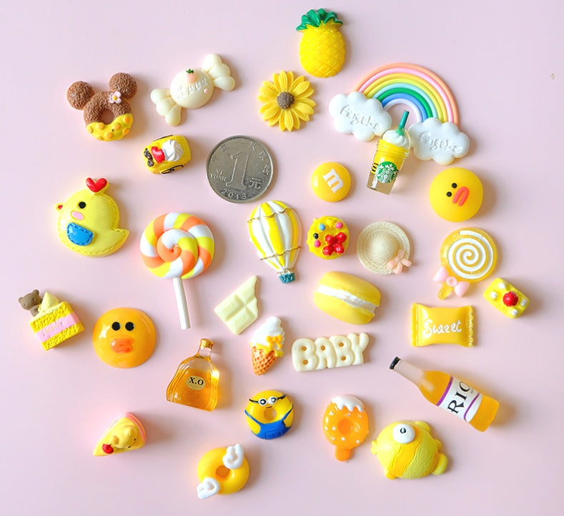 Mobile Phone Shell Material Simulation Cream Glue Hair Clip Set Resin Accessories Blessing Bag