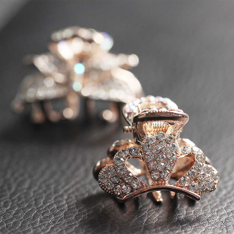 Trinket Plate Hair Top Clip Hair Catching Hairpin Rhinestone Hairpin Catching Card Catching Clip