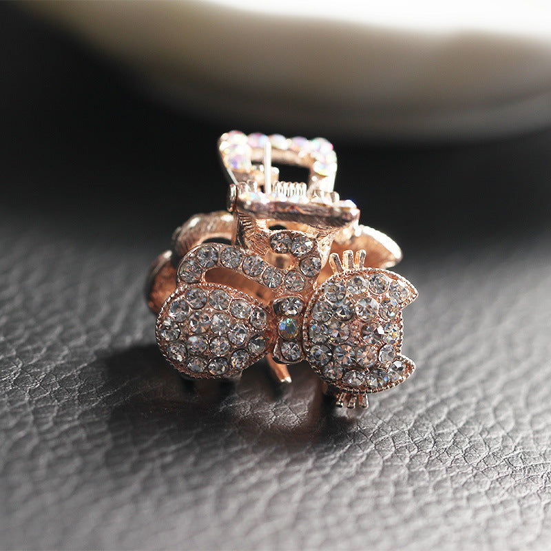 Trinket Plate Hair Top Clip Hair Catching Hairpin Rhinestone Hairpin Catching Card Catching Clip