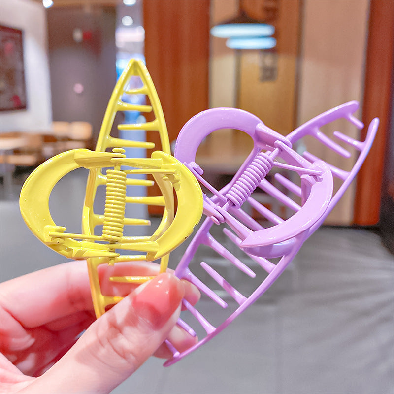 Spring And Summer Girl Back Head Plate Hairpin Shark Clip Candy Color Paint Catch Clip Hairpin Hollow Cross Hair Catch Hair Accessories