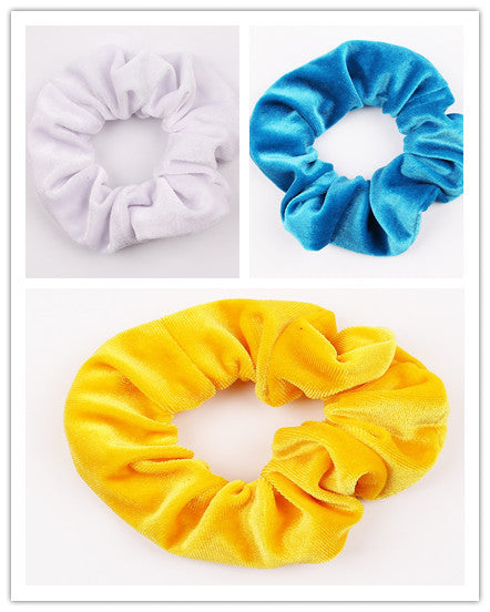Fashion New Velvet Tencel Pocket wallet Hair Scrunchies Retro Zipper Large Intestine Elastic Hair Band