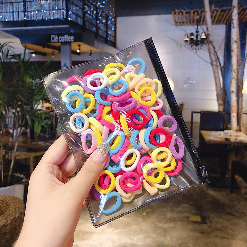 Simple Rubber Ring Female Tie Head Color Tie Hair Small Rubber Band