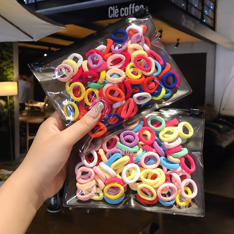 Simple Rubber Ring Female Tie Head Color Tie Hair Small Rubber Band