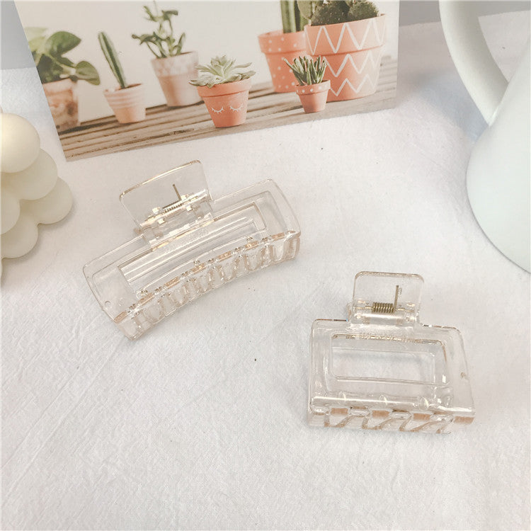 The New Spring And Summer Korean Version Of The Jelly Color Female Clip Pure Color Simple Wild Hair Clip Small  Square Shark Clip Hair Accessories
