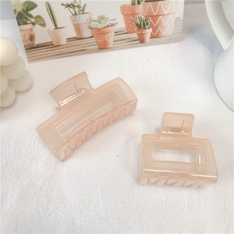 The New Spring And Summer Korean Version Of The Jelly Color Female Clip Pure Color Simple Wild Hair Clip Small  Square Shark Clip Hair Accessories