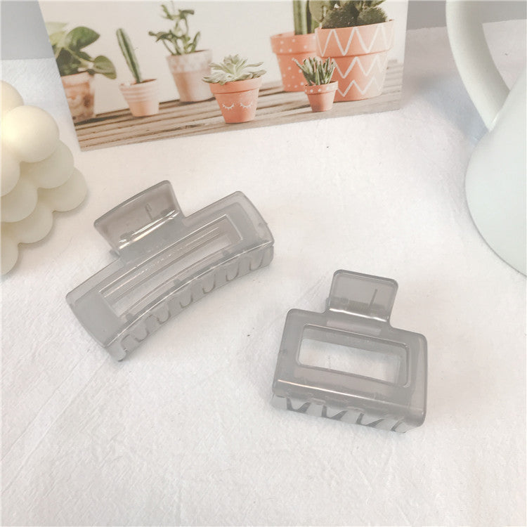 The New Spring And Summer Korean Version Of The Jelly Color Female Clip Pure Color Simple Wild Hair Clip Small  Square Shark Clip Hair Accessories