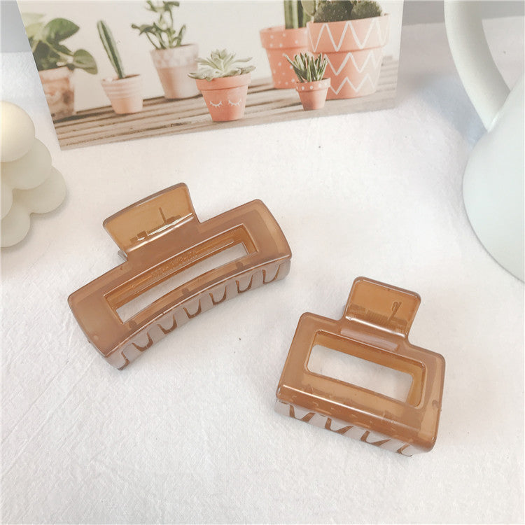 The New Spring And Summer Korean Version Of The Jelly Color Female Clip Pure Color Simple Wild Hair Clip Small  Square Shark Clip Hair Accessories