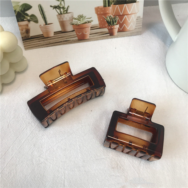 The New Spring And Summer Korean Version Of The Jelly Color Female Clip Pure Color Simple Wild Hair Clip Small  Square Shark Clip Hair Accessories