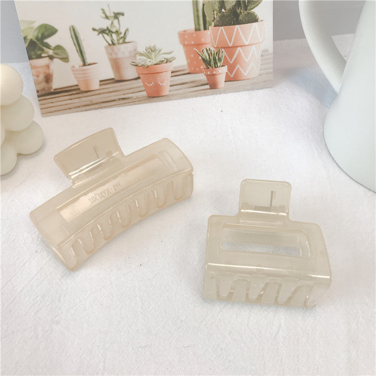The New Spring And Summer Korean Version Of The Jelly Color Female Clip Pure Color Simple Wild Hair Clip Small  Square Shark Clip Hair Accessories