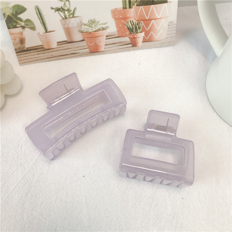 The New Spring And Summer Korean Version Of The Jelly Color Female Clip Pure Color Simple Wild Hair Clip Small  Square Shark Clip Hair Accessories