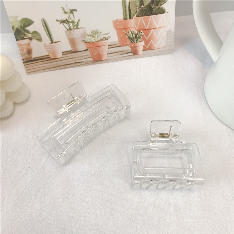The New Spring And Summer Korean Version Of The Jelly Color Female Clip Pure Color Simple Wild Hair Clip Small  Square Shark Clip Hair Accessories
