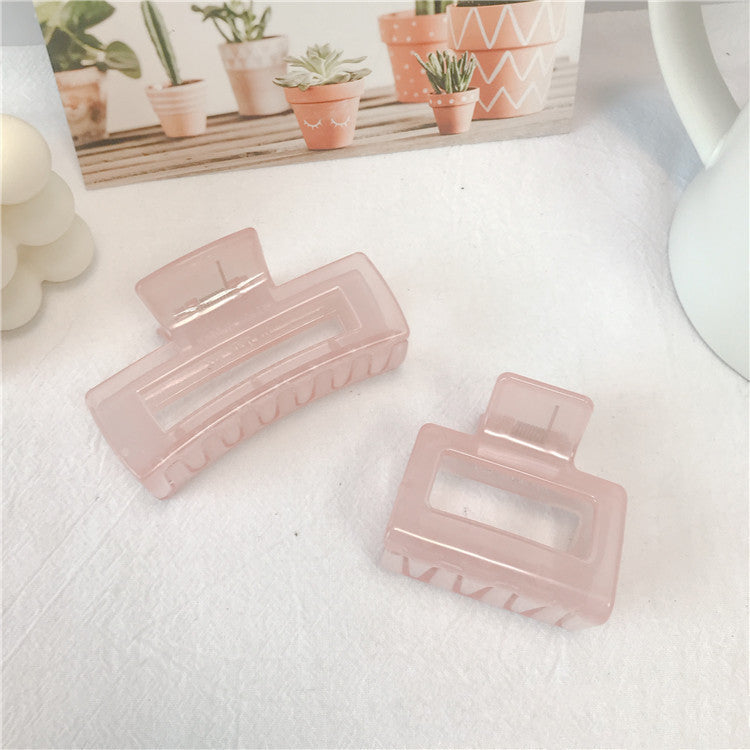 The New Spring And Summer Korean Version Of The Jelly Color Female Clip Pure Color Simple Wild Hair Clip Small  Square Shark Clip Hair Accessories