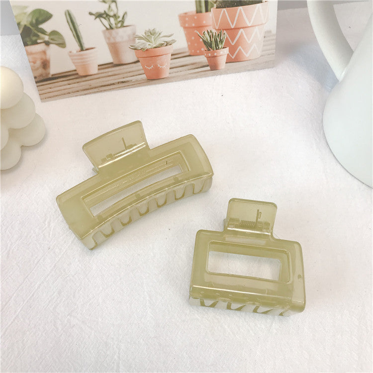 The New Spring And Summer Korean Version Of The Jelly Color Female Clip Pure Color Simple Wild Hair Clip Small  Square Shark Clip Hair Accessories