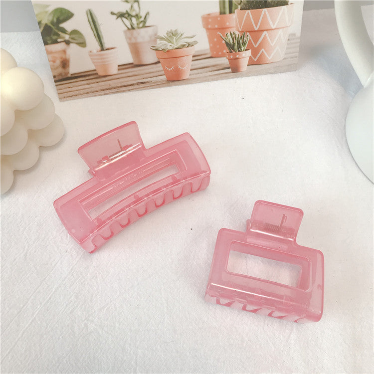 The New Spring And Summer Korean Version Of The Jelly Color Female Clip Pure Color Simple Wild Hair Clip Small  Square Shark Clip Hair Accessories