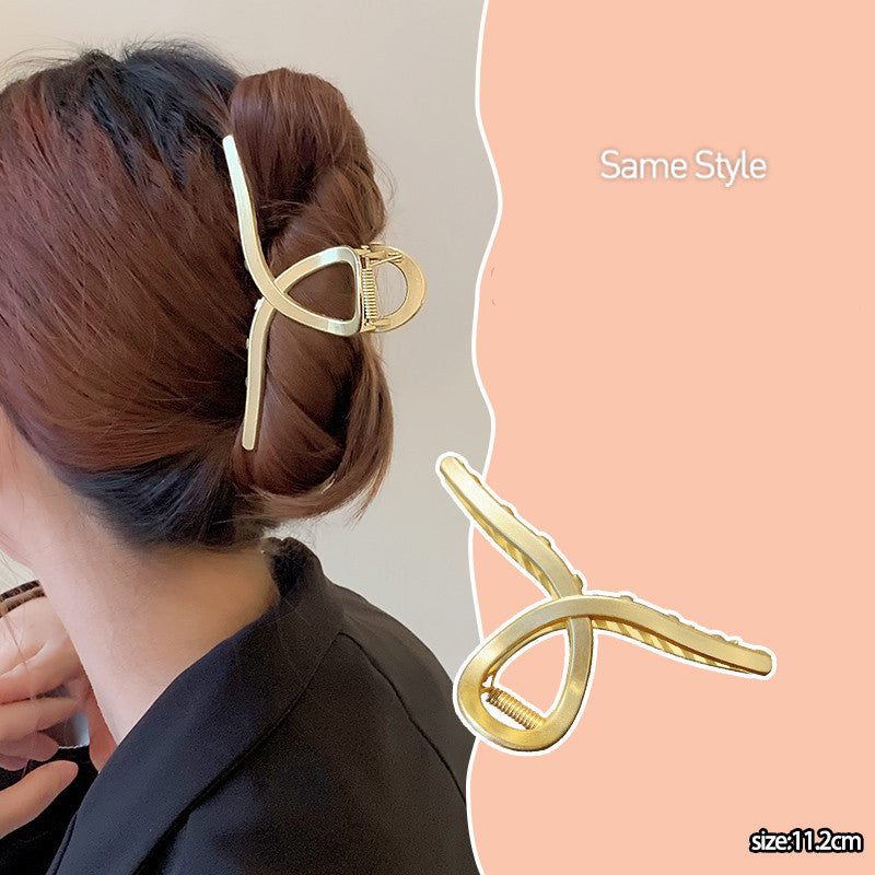 Korean Net Red Hair Clip Elegant Headdress Hairpin Back Of Head Metal Clip Temperament Shark Clip Hairpin
