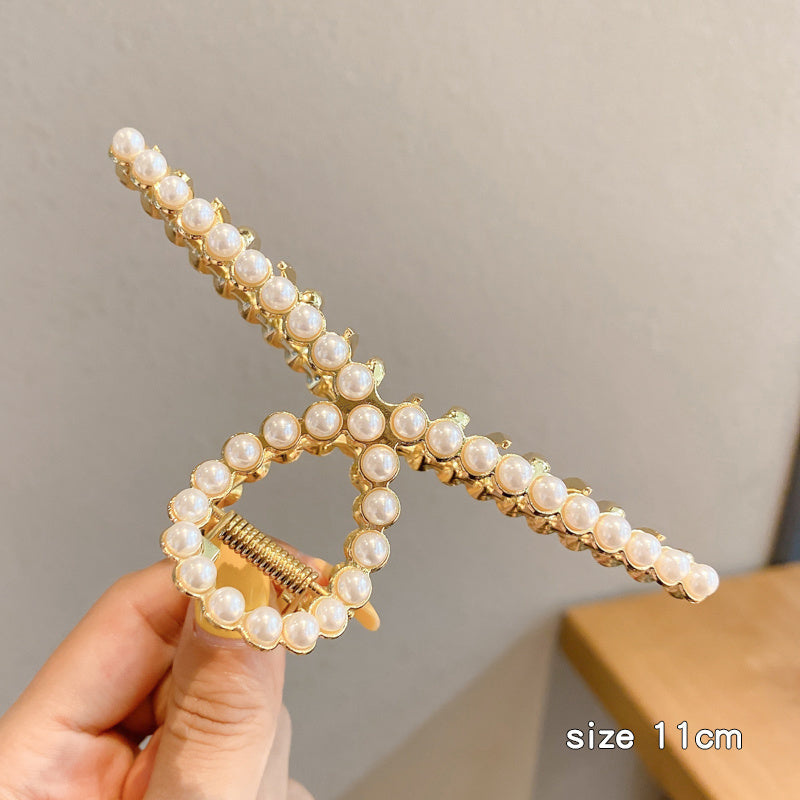 Korean Net Red Hair Clip Elegant Headdress Hairpin Back Of Head Metal Clip Temperament Shark Clip Hairpin