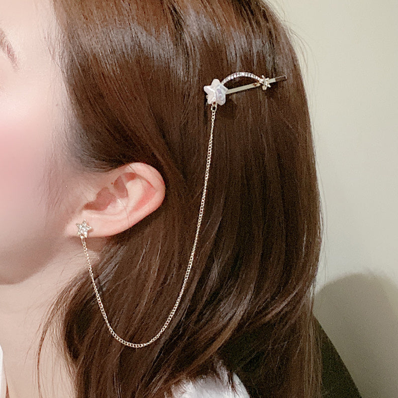 One Word Clip Simple Rhinestone Temperament Hair Jewelry Girl Side Clip