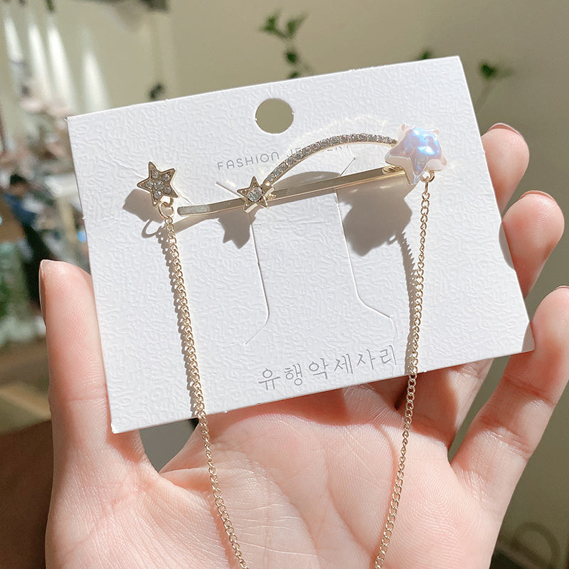 One Word Clip Simple Rhinestone Temperament Hair Jewelry Girl Side Clip