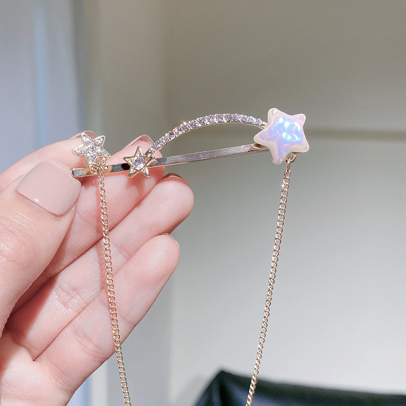 One Word Clip Simple Rhinestone Temperament Hair Jewelry Girl Side Clip
