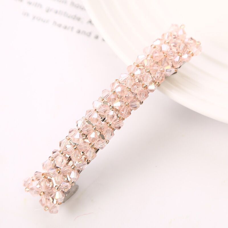 Hairpin Four Rows Of Crystal Braided Spring Clip Hair Accessories For Women