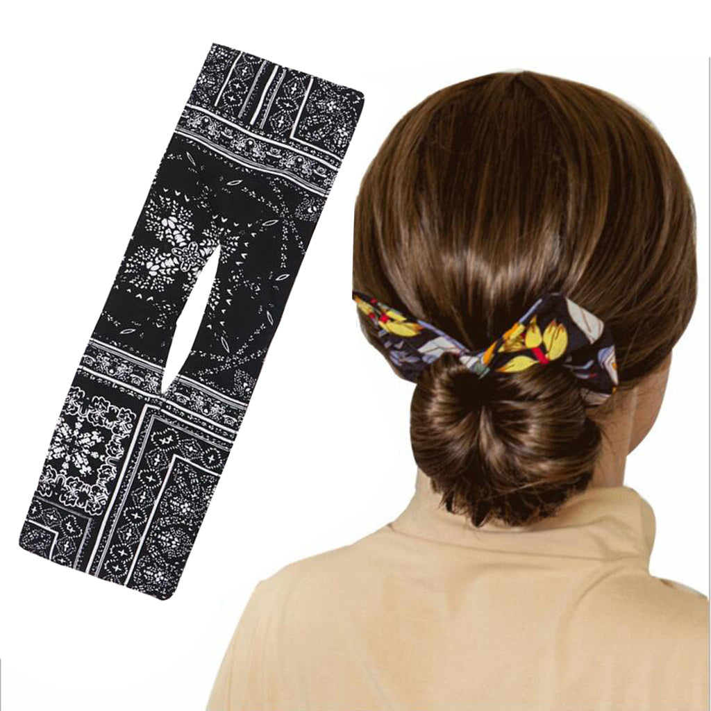 The New Deft Bun Wire Bow Tie Hair Iron Printing Magic Clip Twist Lazy Hair Iron Hair Accessories