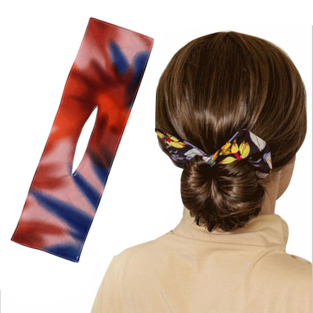 The New Deft Bun Wire Bow Tie Hair Iron Printing Magic Clip Twist Lazy Hair Iron Hair Accessories