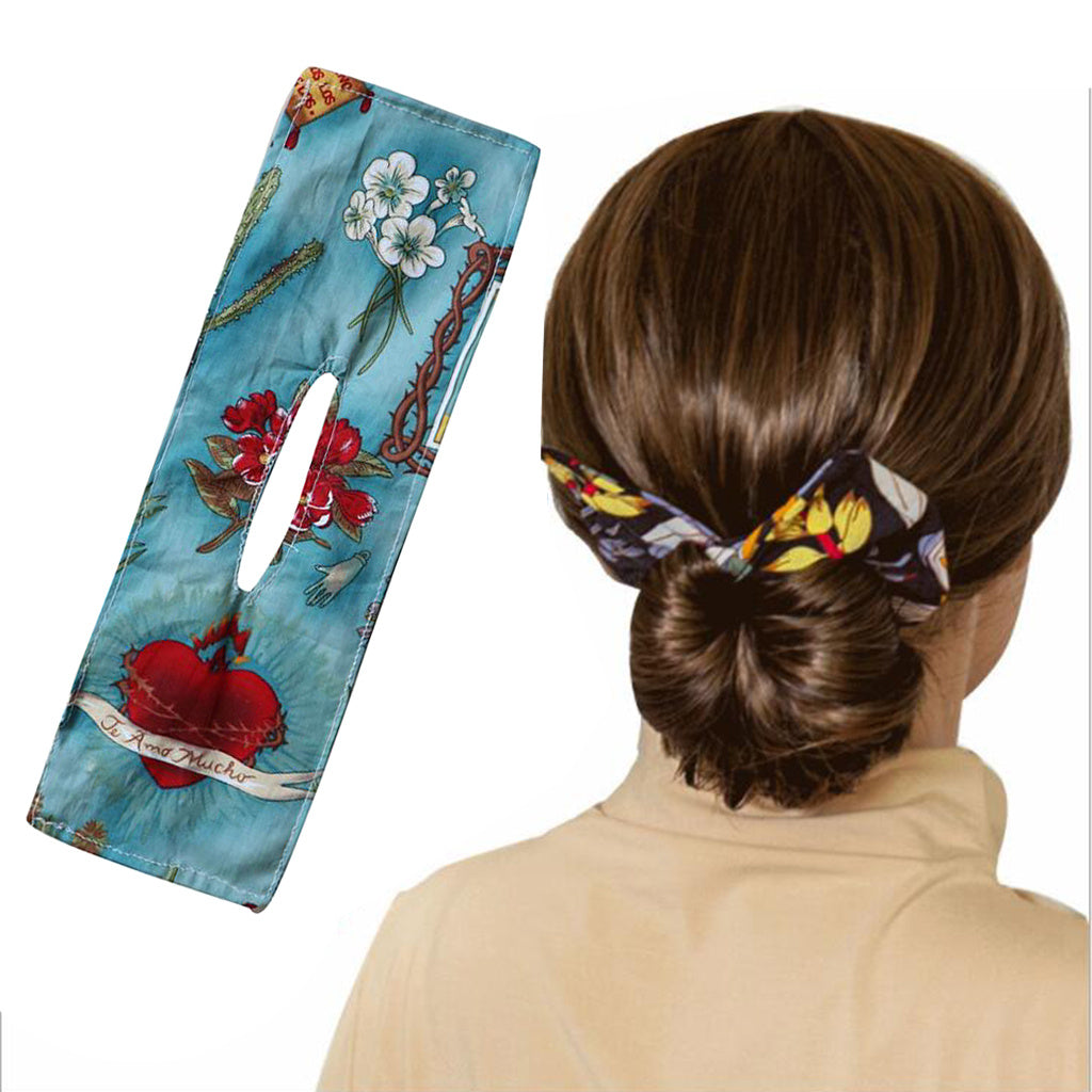 The New Deft Bun Wire Bow Tie Hair Iron Printing Magic Clip Twist Lazy Hair Iron Hair Accessories